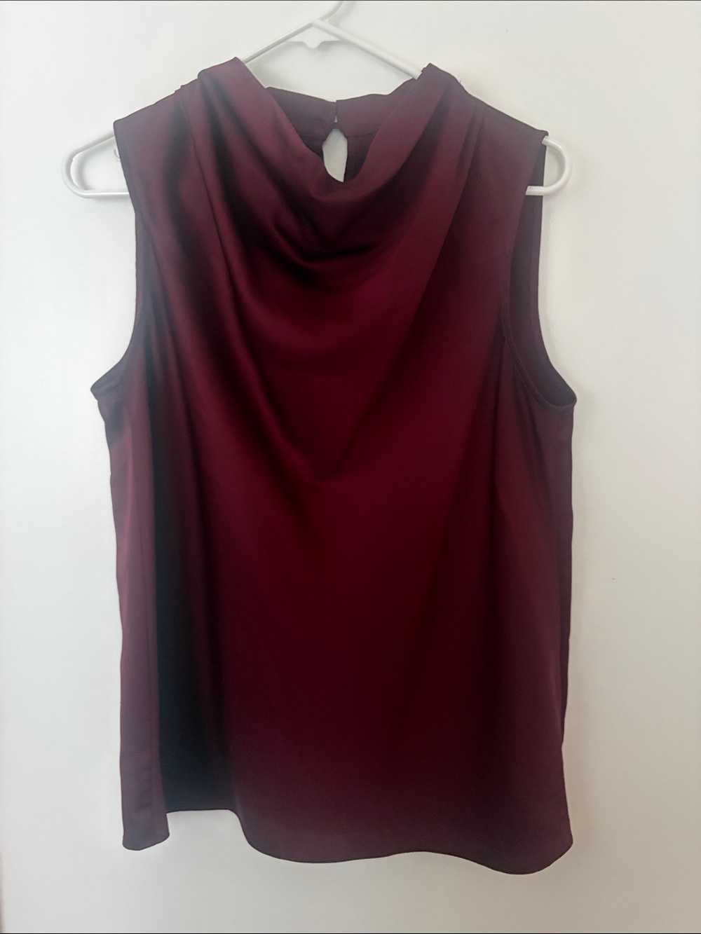Ann Taylor Sleeveless Cowl Neck Camisole in Burgundy